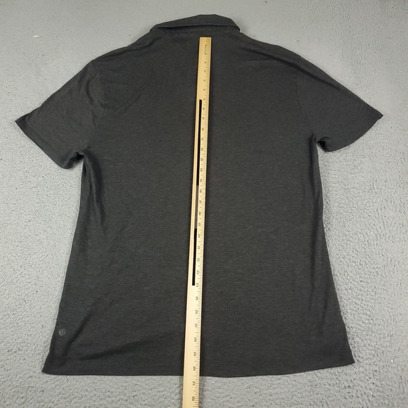 Lululemon Polo Shirt Mens Large Gray Tech Casual Short Sleeve Adult * - Picture 4 of 8